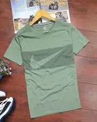 Poly Blend Half Sleeves Printed T-Shirt for Men (Green, M)