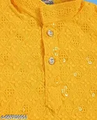 Floral Show Button Cotton Kurta Set for Boys 