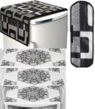 PVC Printed Fridge Top Cover with 3 Pcs Shelf Mats & Handle Cover 