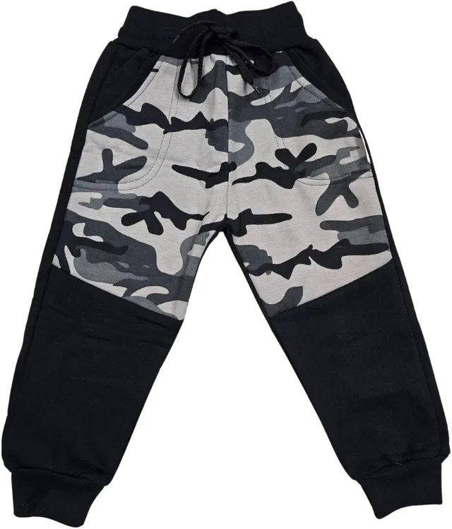Woolen Printed Winter Trackpants for Boys (Grey, 6-7 Years)