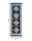 Alaqsa Graceful Bed runner 24x72 inch Blue Pack of 1
