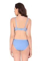 Cotton Blend Solid Non Padded Lingerie Set for Women 