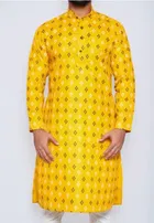 Cotton Printed Full Sleeves Kurta for Men 