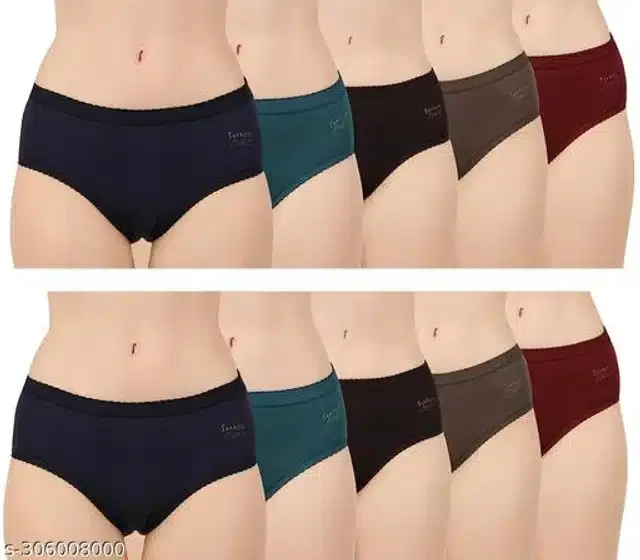 Cotton Briefs for Women (Multicolor, XS) (Pack of 10)