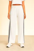 Poly Twill Straight Trouser / Pant for Women (White, M)