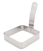 Dynore Stainless Steel Square Egg/Pancake Ring with Handle 10x10x13 cm