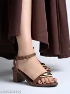 Shoetopia Heel Sandals Brown Size IND-5