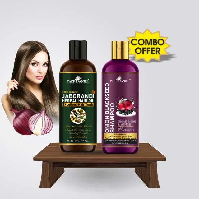 Park Daniel Premium Jaborandi Herbal Hair Oil & Onion Blackseed Shampoo (Pack of 2, 100 g) (SE-1563)