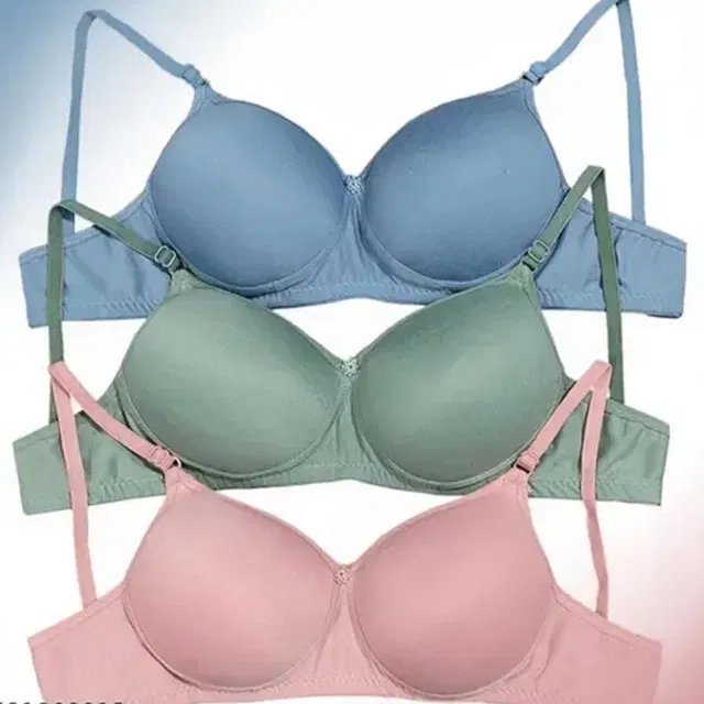 Cotton Padded Bras for Women (Multicolor, 30) (Pack of 3)