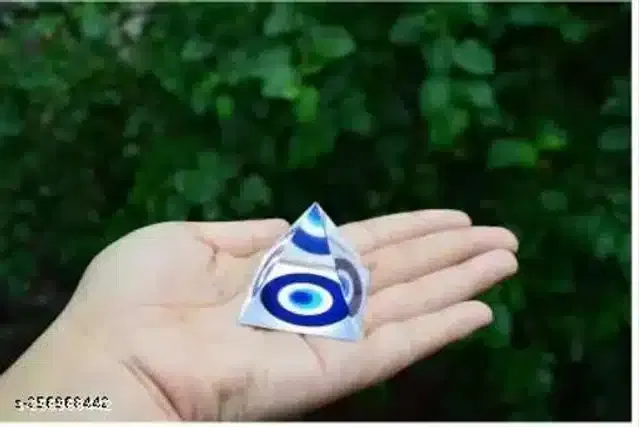Crystal Pyramid Evil Eyes Wall Hanging (Blue)