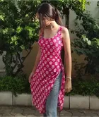 Rayon Block Print Kurti for Women 