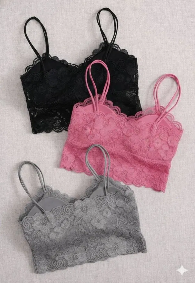 Cotton Solid Padded Bras for Women, Multicolour, Pack of 3 (L)