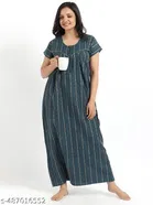 Satin Soft & Attractive Nightdress for Women & Girls , Green 