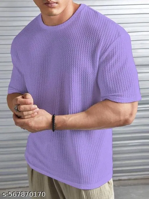 Cotton Blend T-shirt for Men, Purple (XL)