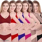 Cotton Blend Solid Lingerie Set for Women 