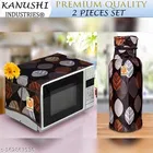 KANUSHI Industries® Microwave / Oven Top Cover With 4 Utility Pockets + 1 Pc LPG Cylinder Cover 