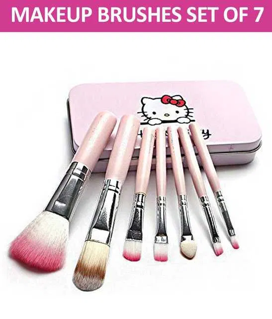Lenon Makeup Accessory Love Touch Hello Kitty Professional Makeup Brushes Synthetic (Set of 7) (D113)