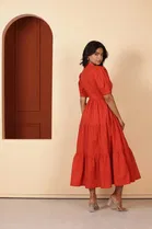 Cotton Blend Solid Dress for Women 