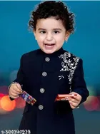 Floral Cotton Silk Kurta Set for Boys 