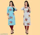 Crepe Printed Kurti for Women 