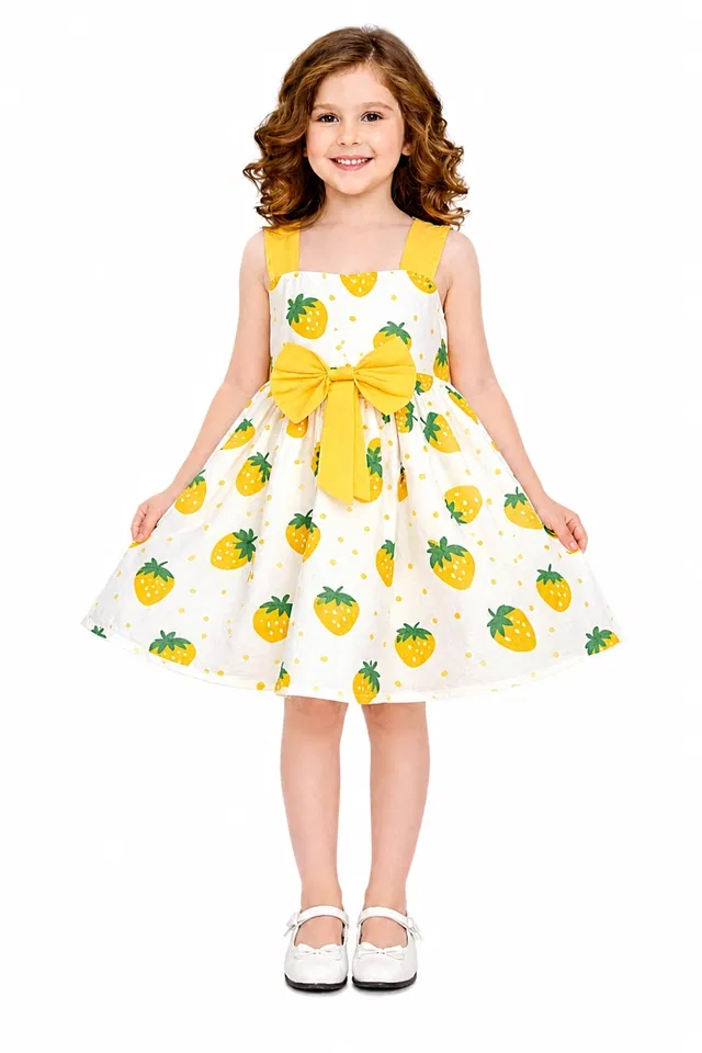 Printed Frock for Girls (Multicolor, 1-2 years)