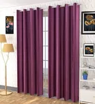 Polyester Blackout Plain Wine Door Curtain 7ft Pack of 1