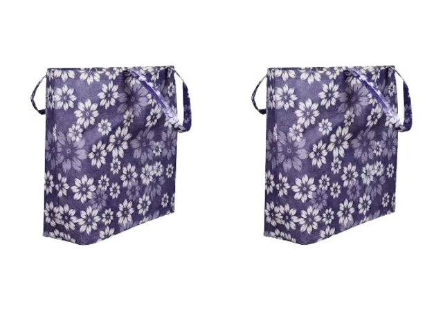 Canvas Shopping Tote Bags (Purple, Pack of 2)