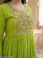 Embroidered Acrylic A-line Kurta Set for Women 