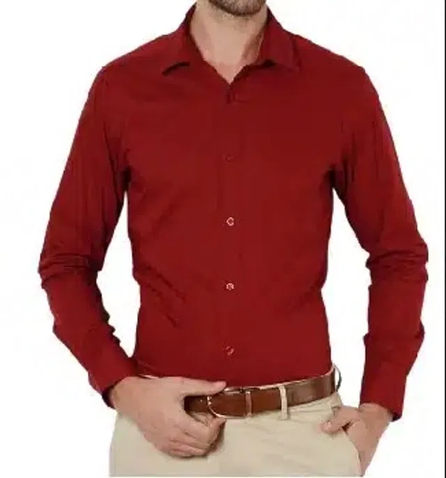 Full Sleeves Shirt for Men (Red, M)