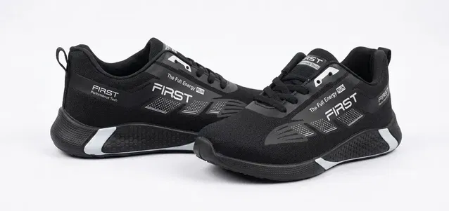 Mesh Sports Shoes for Men (Black, 10)