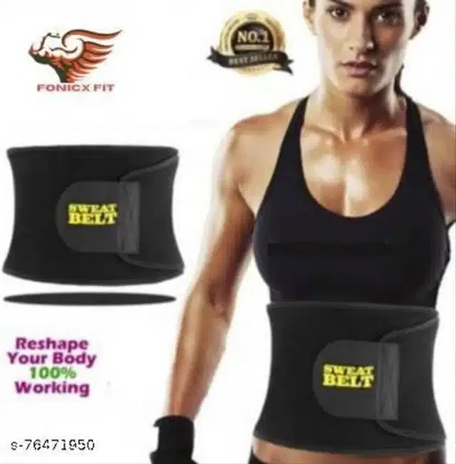 Sweat Belt for Unisex (Black, Free Size)