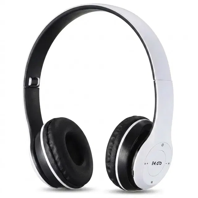 P47 Wireless Headphones with FM & SD (White)