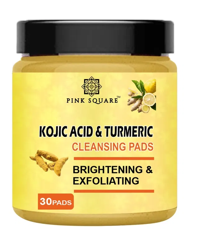 Pink Square 30 Pcs Kojic Acid & Turmeric Cleansing Pads (Pack of 1)
