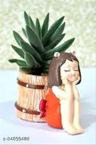 Fiber Girl Dreaming Planter for Home Decor 