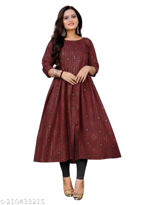 Maternity Cotton Kurti for Women (Maroon, M)