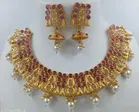 Brass Necklace with Earrings for Women 