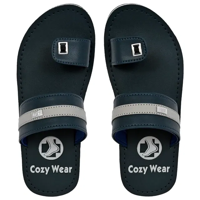 Cozy Wear Flip Flops for Men (Navy, 10)