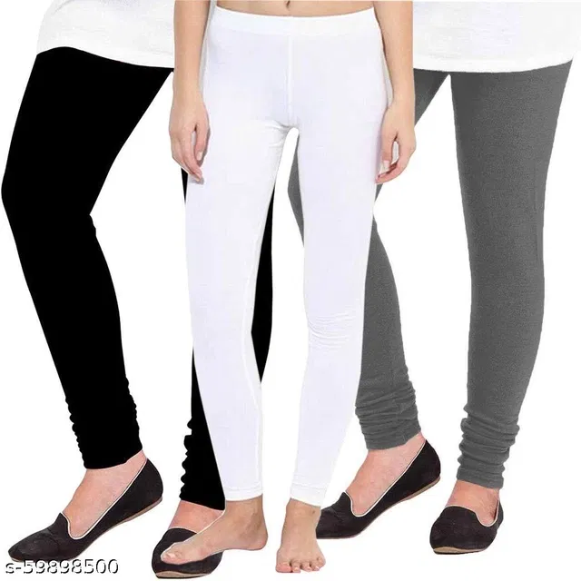 Cotton Legging For Women, Multicolour, (Pack Of 3)