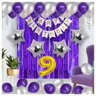 9th Happy Birthday Balloon Decoration Kit, Purple, Set of 1