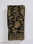 Georgette Embroidered Saree for Women, Black 