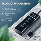 4 Port USB 3.0 Hub with Hi-Speed Data Transfer, 15cm Cable, Backward Compatible, Multi Device Connection,