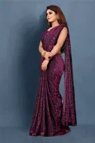 Lycra Blend Embellished Saree for Women 