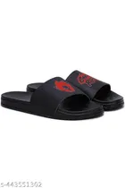 Sliders for Men, Red & Black 