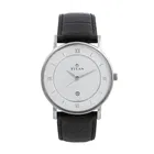 Titan Leather Strap Analog Watch for Men (Black)
