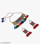 Alloy Choker Necklace with Earrings for Women 