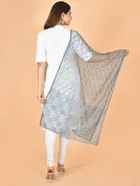 Net Self-Design Dupatta for Women 