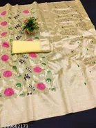 Cotton Linen Zari Woven Saree for Women 