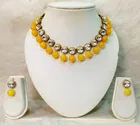 Beautiful Kundan Necklace Set for Women & Girls, Yellow