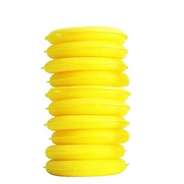 Durable Car Cleaning Sponge (Yellow, Pack of 10)