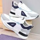 Sports Shoes for Men, White & Navy Blue 